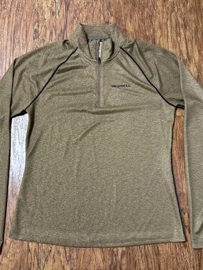 Merrell Men's Select Wick 1/4 Zip Long Sleeve Top Lighweight Olive Green Size M